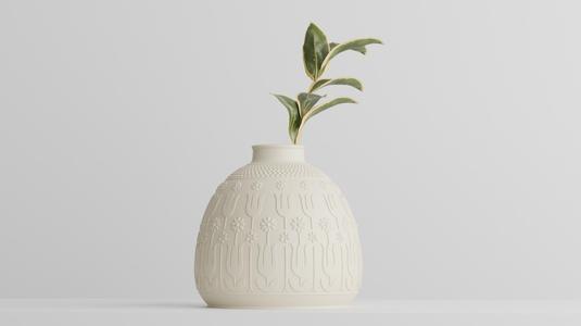 Tulip Meadow Vase - Delicate Decor with a Floral Pattern