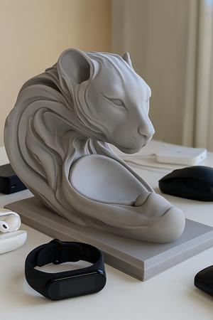 Abstract Lion/Cheetah Head – Modern 3D Print Decor