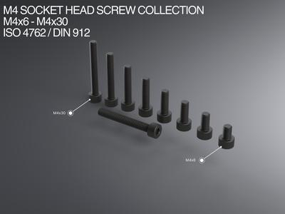 M4 Socket Head Screw Collection M4x6-M4x30 ISO 4762 / DIN 912