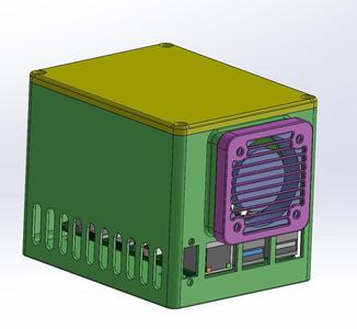 Simple Raspberry Pi 5 Case with 40mm fan on back.