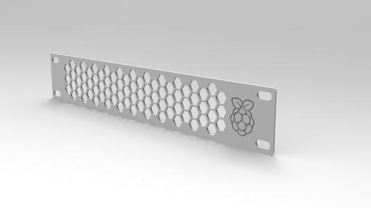 10 inch Rack Mount Blank 1U with Raspberry Pi Logo