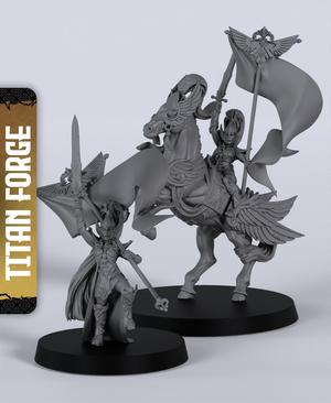 Highborne Standard Bearer - With Free Dragon Warhammer - 5e DnD Inspired for RPG and Wargamers