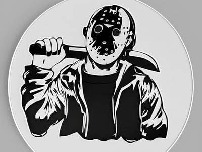 Black and White Friday the 13th Jason Voorhees