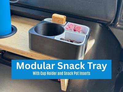 Snack Tray with Cup Holder Insert & Snack Pots