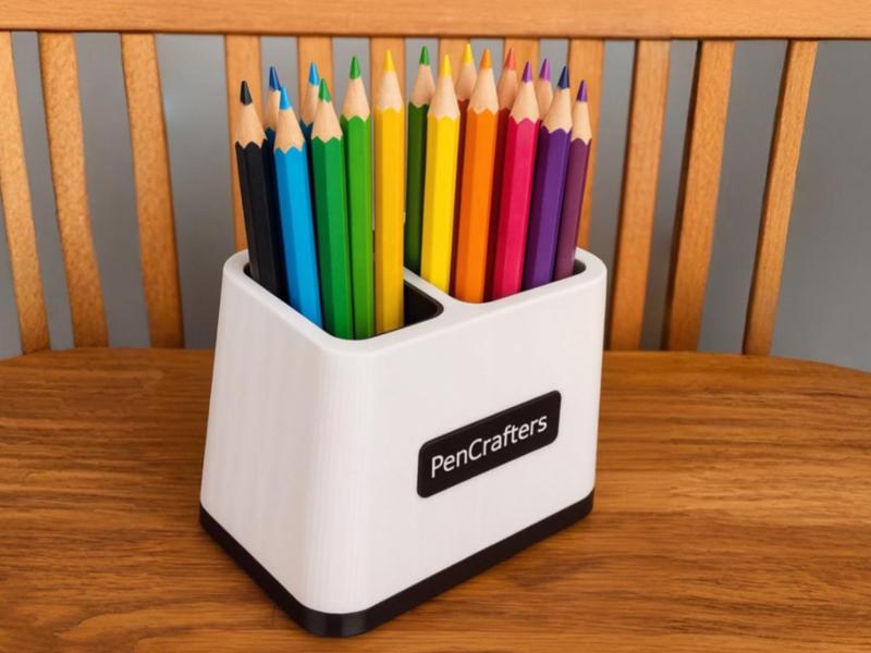 Modern 2-Compartment Pen Holder, Robust Organizer