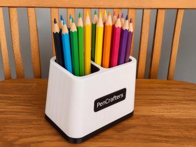 Modern 2-Compartment Pen Holder, Robust Organizer