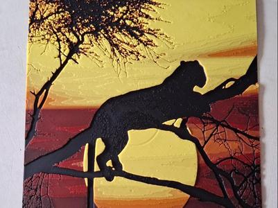 tiger in the sunset