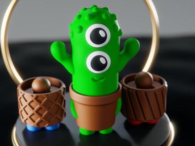 Flower Pot with Monster and Cage Multipart Toy V2