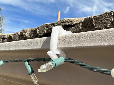 Christmas light rain gutter clips