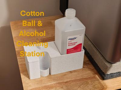Alcohol and Cotton Ball Cleaning Station