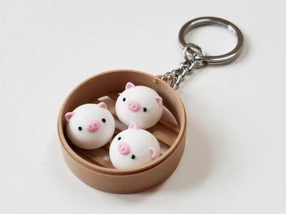 Piggy Bun Fidget Keychain (Dim Sum)