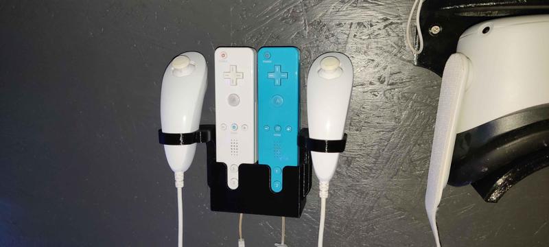 Wii Remote Wall Mount with Nunchuk Holder