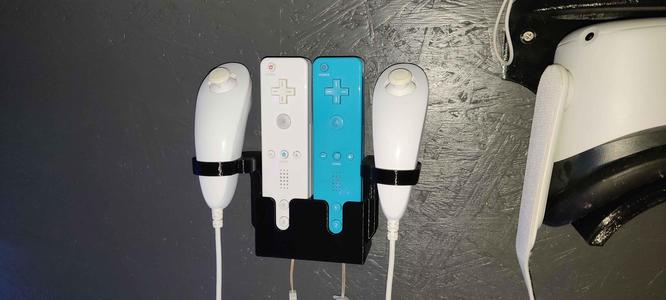 Wii Remote Wall Mount with Nunchuk Holder