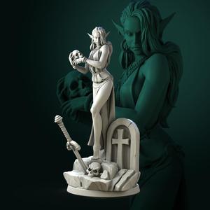 Laedria the Necromancer 32mm and 75mm pre-supported