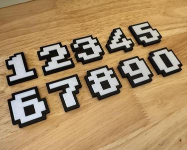 8-Bit Single Digit Numbers - Fridge Magnet (Hot-Swap, Multi-Color) | Decoration For Whiteboard, Refrigerator, Locker, Cabinet | Home & Kitchen Essential, Classroom Office Supplies |