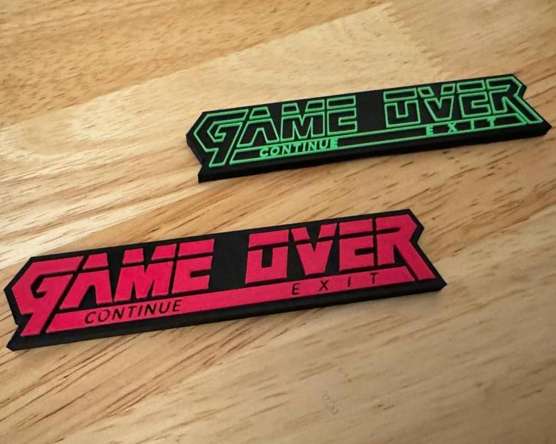 GAME OVER (Metal Gear Solid) - Fridge Magnet (Hot-Swap, Multi-Color) | Decoration For Whiteboard, Refrigerator, Locker, Cabinet | Home & Kitchen Essential, Classroom Office Supplies |
