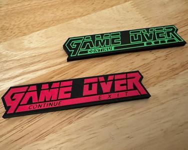 GAME OVER (Metal Gear Solid) - Fridge Magnet (Hot-Swap, Multi-Color) | Decoration For Whiteboard, Refrigerator, Locker, Cabinet | Home & Kitchen Essential, Classroom Office Supplies |