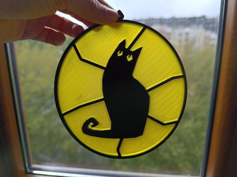 Spooky Halloween 2024 Series: Stained-Glass Effect Black Cat!