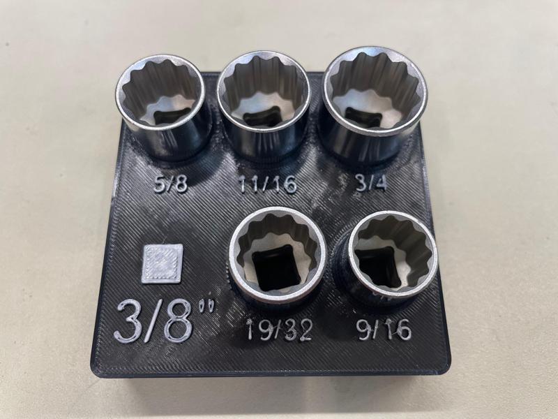 socket holder 9/16-3/4 sae 3/8" drive ratchet gridfinity