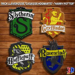 PACK LLAVEROS DE LAS 4 CASAS DE HOGWARTS - HARRY POTTER - KEY CHAIN