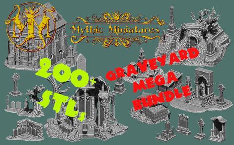 Graveyard Terrain Pack - Massive collection of STLs and Assets