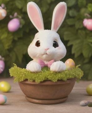 Easter bunny with eggs