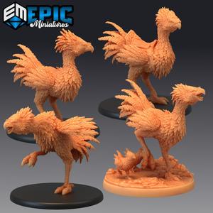 Terror Bird Set / Large Feathered Raptor / Ancient Giant Chicken
