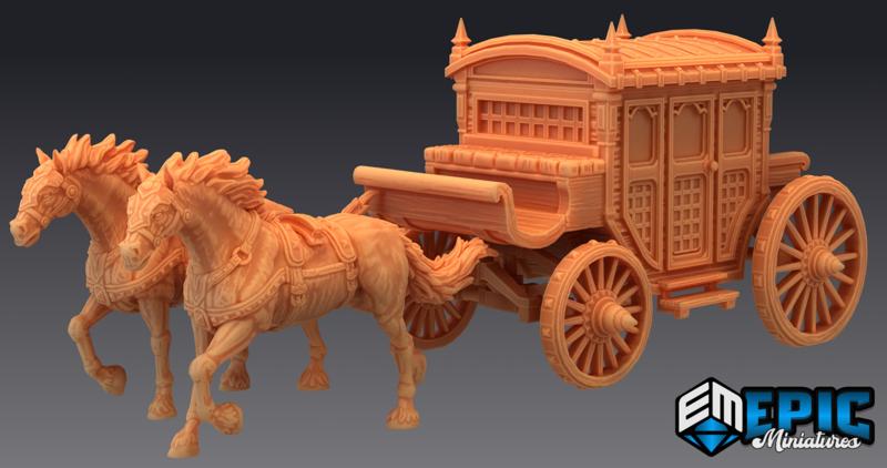 Horse Drawn Carriage / Undead Horse Mount / Gothic Vehicle