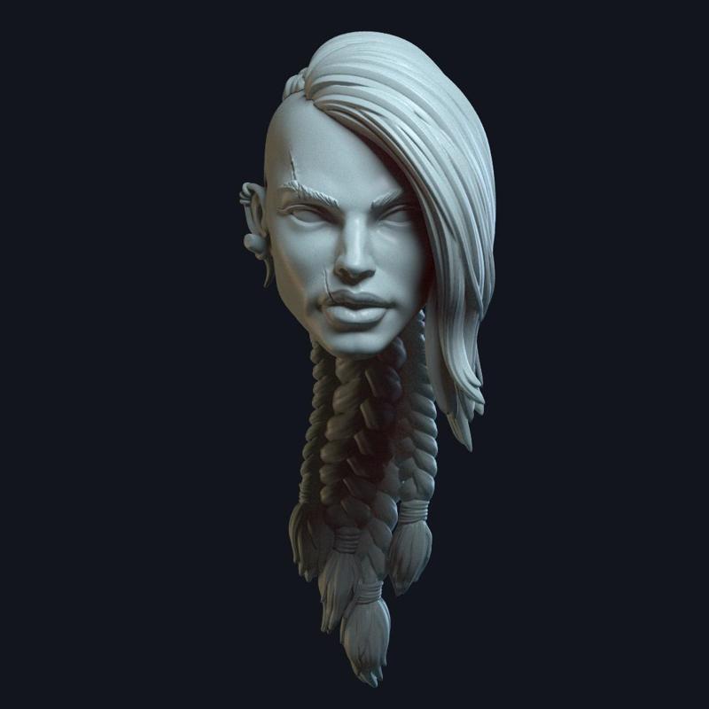 Viking Woman v3 Action Figure Head
