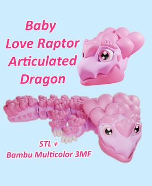 Baby Love Raptor – Articulated Dragon Fidget Toy for Valentine’s Day