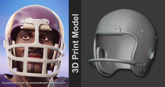 1960s Football Plastic Suspension Helmet