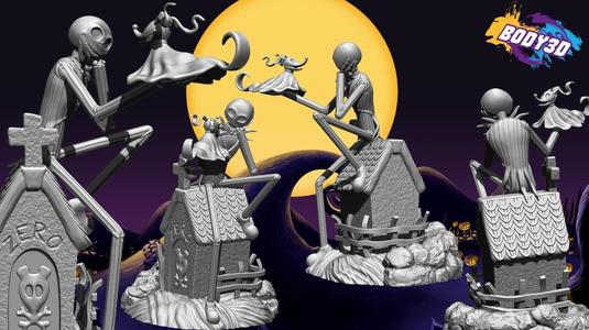 Jack Skellington And Zero – The Nightmare Before Christmas