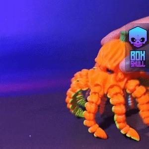 PUMPKIN OCTOPUS – FLEXI – ARTICULATED FIGURE, PRINT-IN-PLACE, CUTE