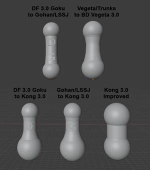 Dragon Ball Conversion Neck Joints For 3 Point O Bodies