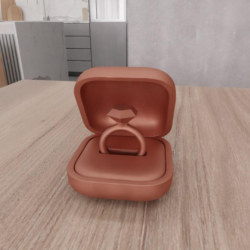 3D Ring Box Decor with 3D Stl File & 3D Printing, Ring Jewelry, Ring Gift Box, Wedding Ring Box, Valentine Art, Valentine Decor