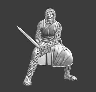 Medieval squire fighting