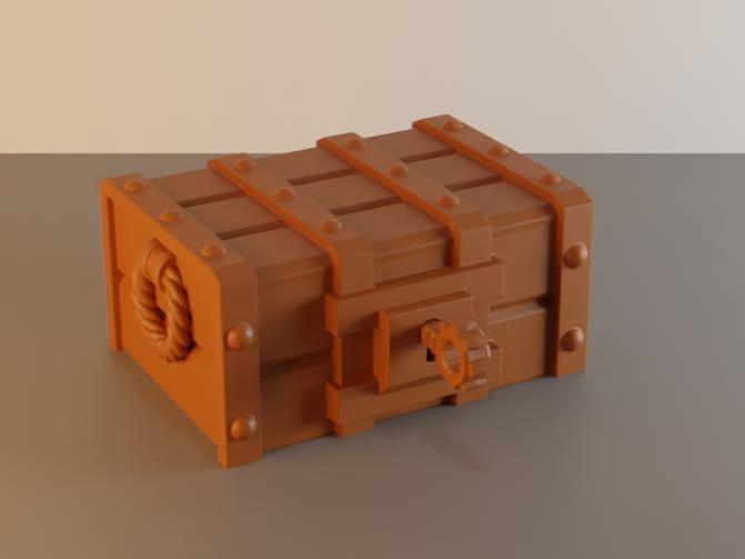 Treasure chest with key for tabletop gaming