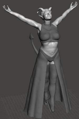 Frisky Tiefling curvy female Dancer