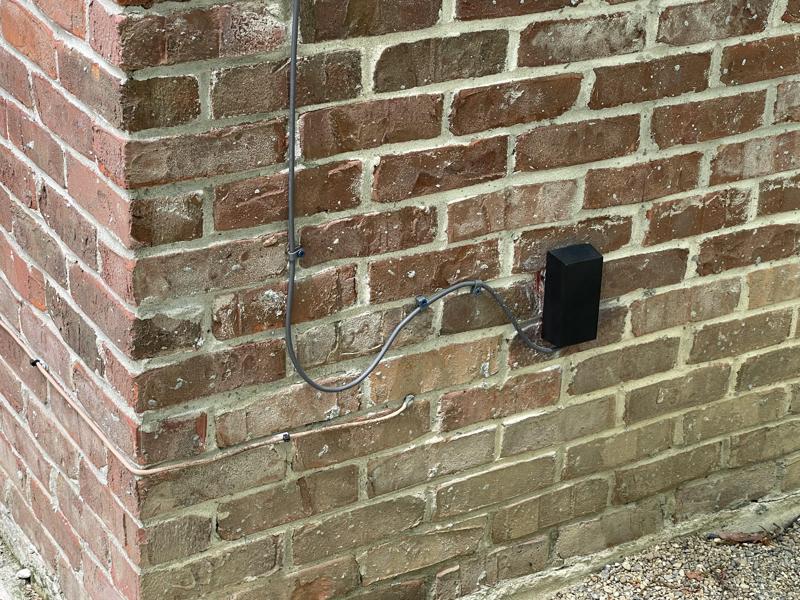 (Starlink) Cable wall penetration cable cover with slide in place cover.