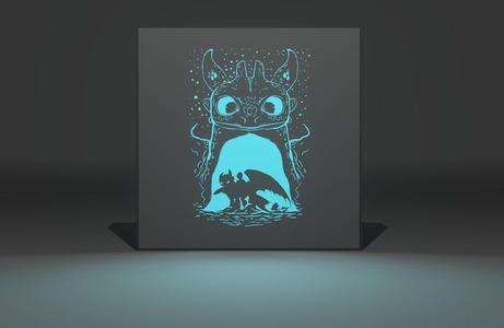 Toothless Two-Tone Illuminated Sign