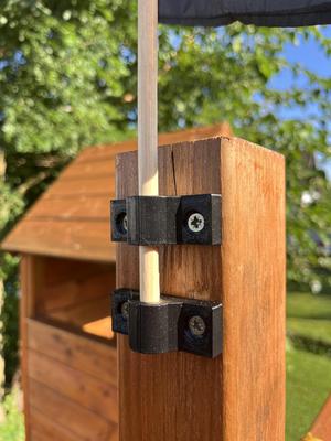 Bracket / Fastening / Holder for 8mm rod e.g. Kids Flag Mast on playhouse