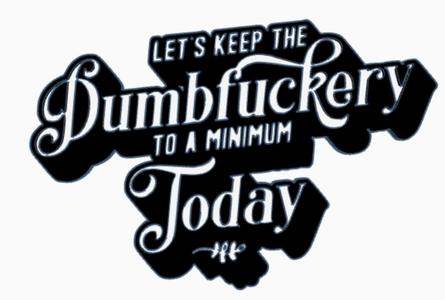 Lets keep the dumbfuckery to a minimum Funny Sign, Funny wall art, Home Decor, Dual extruder, Dual e