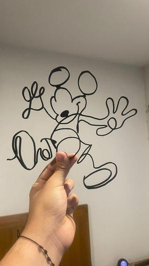 Mickey Mouse Single Line Wall Art
