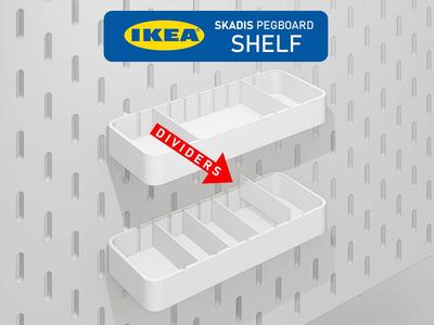 SKADIS Pegboard Adjustable Shelf with Dividers