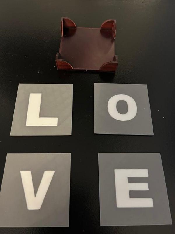 Coasters and holder 