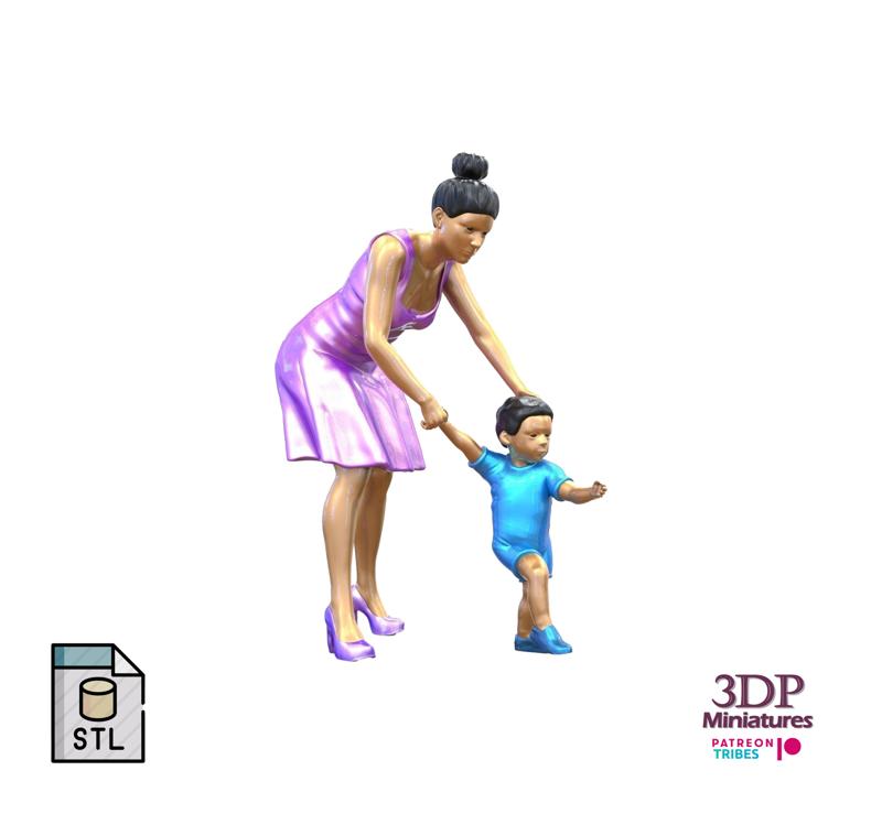N1 A Woman takes Care of a Child Miniature