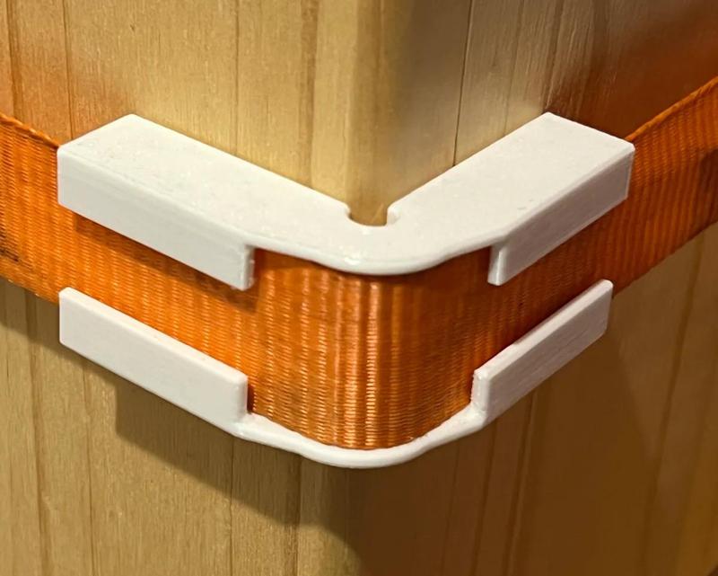 Corners clamp for cargo straps multiple angles 26mm   