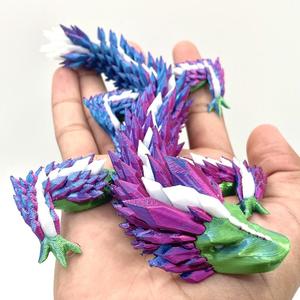Articulated Crystal Dragon Print in Place Flex 3mf Multicolored