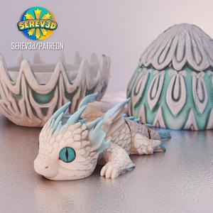 Baby Air Elemental Dragon - Articulated - 3D print STL and multicolor 3MF file