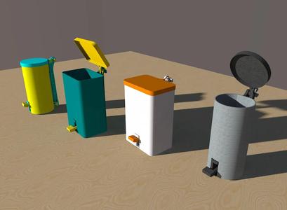 Pedal garbage can  | waste bin | trash can - fully printable   